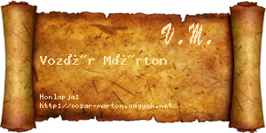Vozár Márton névjegykártya