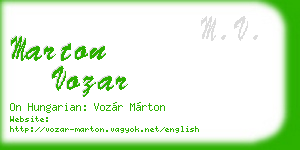 marton vozar business card